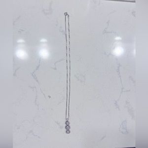 #925 sterling silver chain with 3 tier pendant. 16in chain.